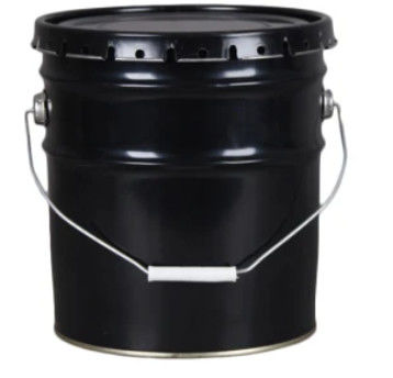 10L Siyah Metal Kovası Kapaklı Açık Baş Boya Kovası Kapaklı Crimping