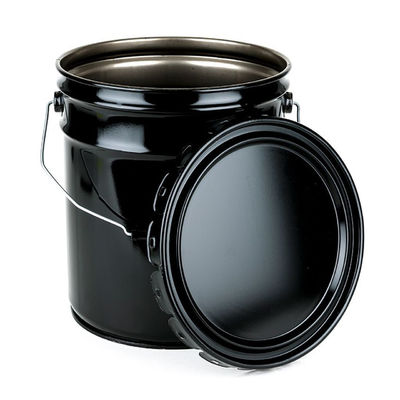 5 Gallon Siyah Çelik Crimp Kapak Kovası