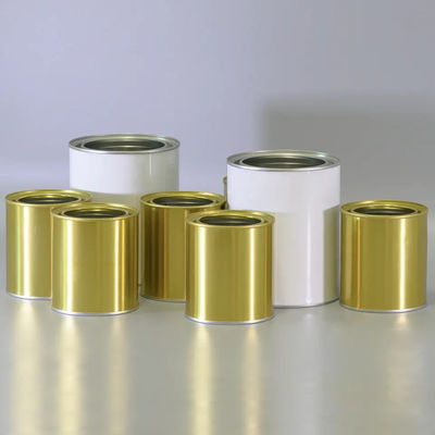 1L 4L Mini Boş Yuvarlak Metal Boyamak Basit Kapaklı Teneke Kutular