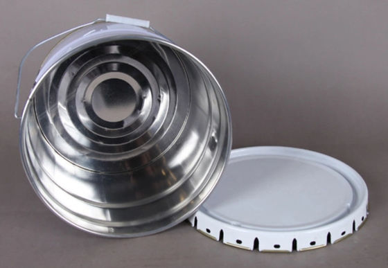 3 Gallon Kısa Beyaz Açık Başlı Çelik Kovay Kapaklı ve Elli