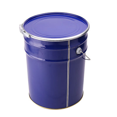 Yuvarlak teneke metal boya kovası 6 gallon Klavye kilitli yüzük kapağı ve metal kolu ile