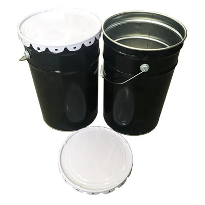 25L Silindrik Metal Boya Kovası Çiçek Kapaklı Boya Ambalajı